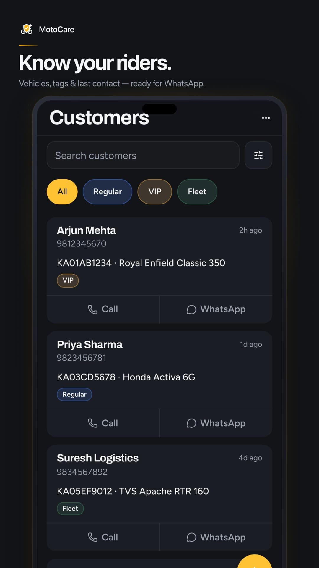 MotoCare customers in dark mode | ReplikaTech